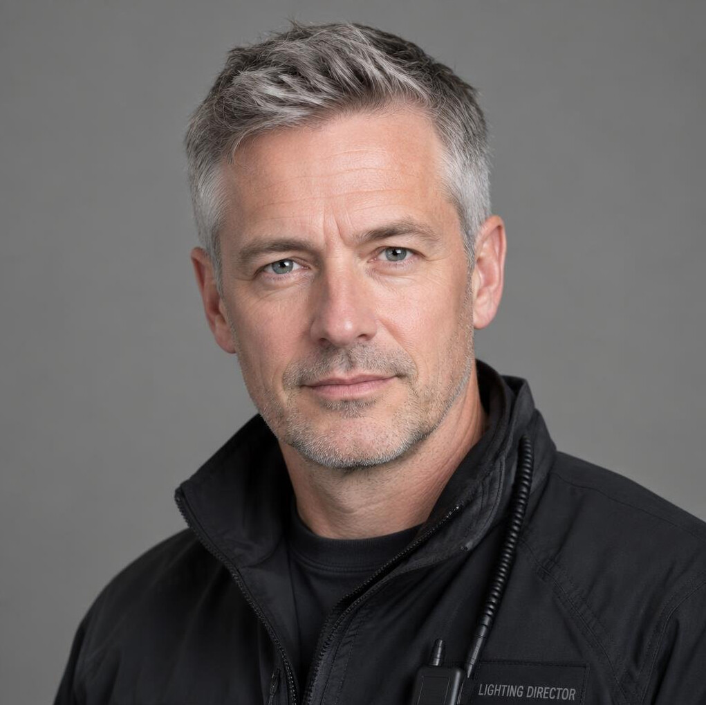 Studio portrait of a man lighting director